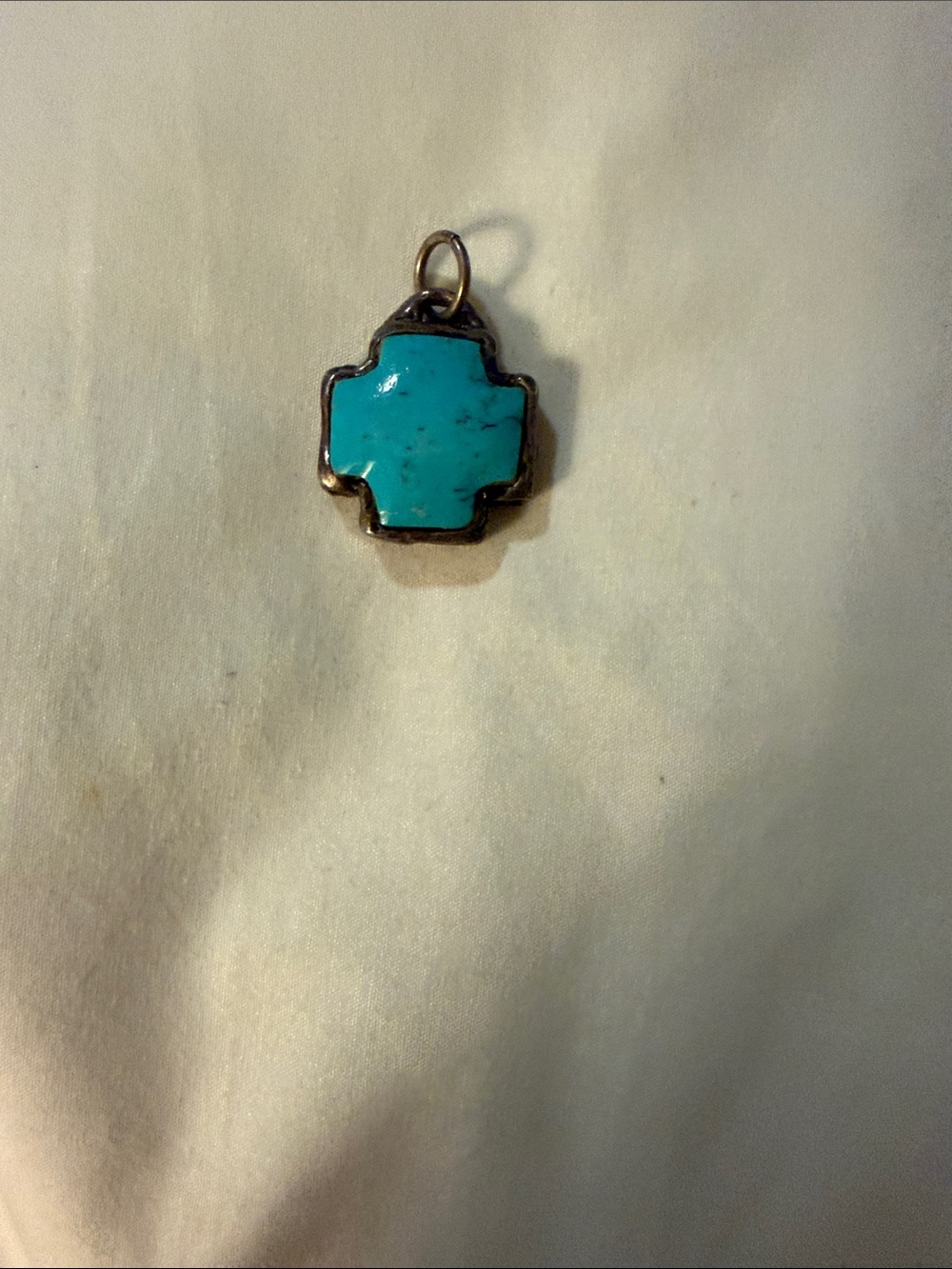 Turquoise Cross-Shape Pendant